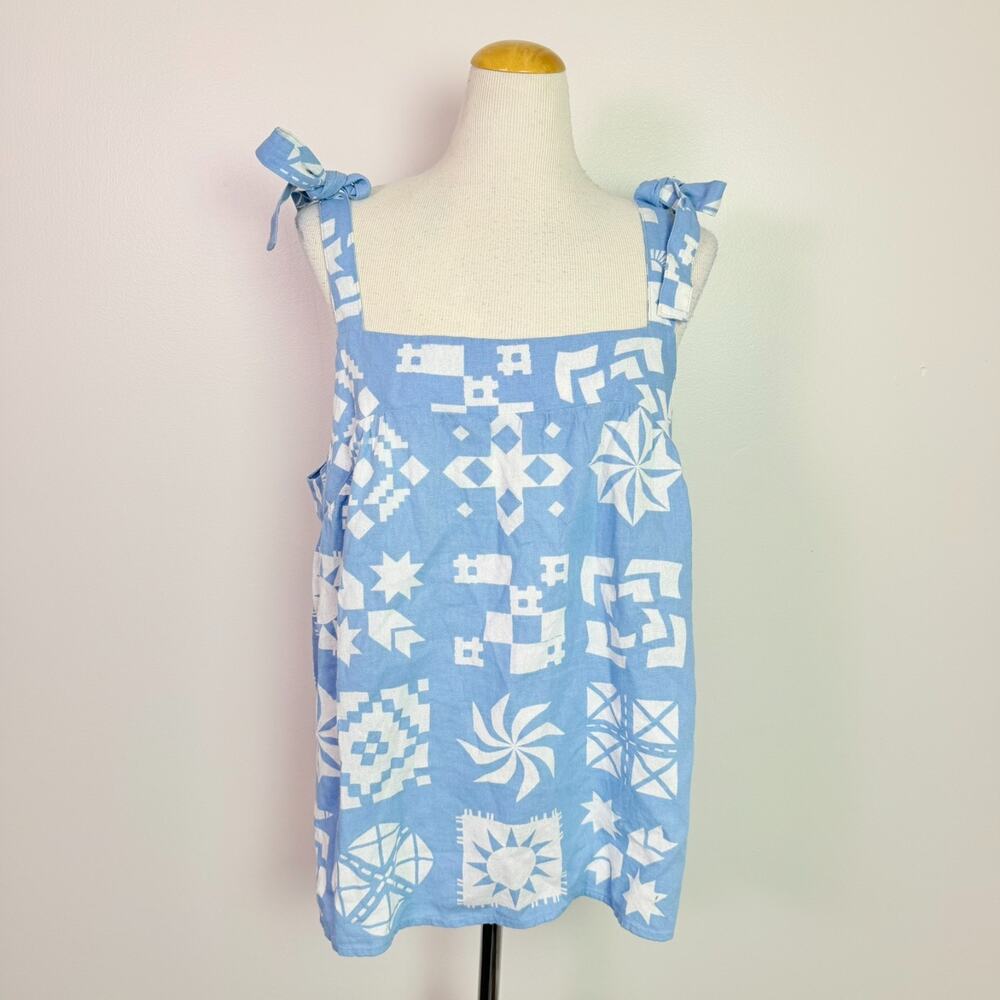 Sonoma Tie Strap Tank Tops Linen Blend Lot of 3 Women's XL Floral Geometric Boho - Picture 5 of 16